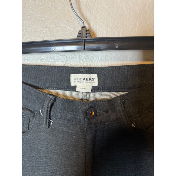 Dockers Slim Fit Gray Pants Mens 32x34 Stretch Casual Chinos Trousers - Picture 2 of 4